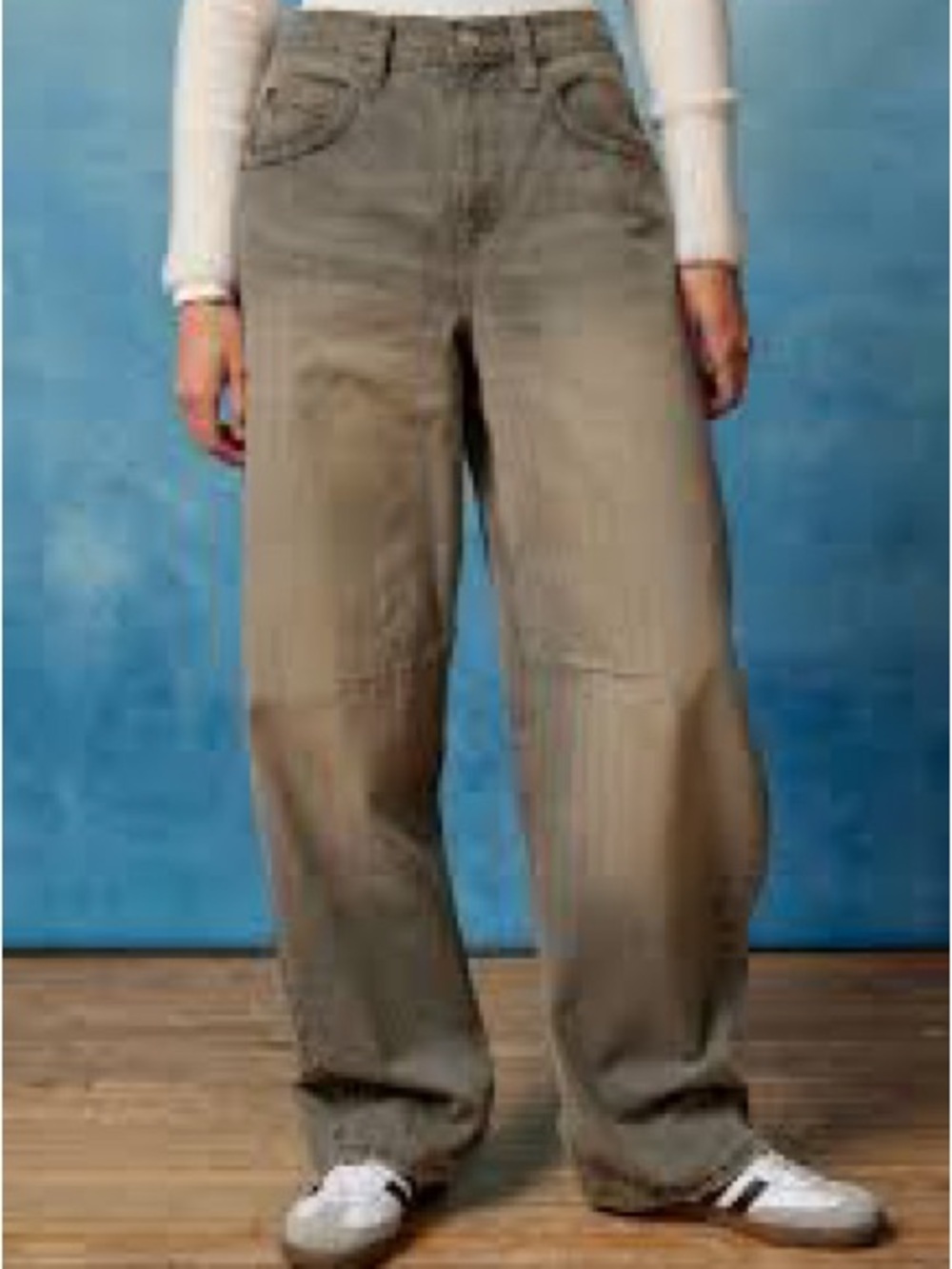 BDG Wide-Leg Logan Buckle Washed in Olive